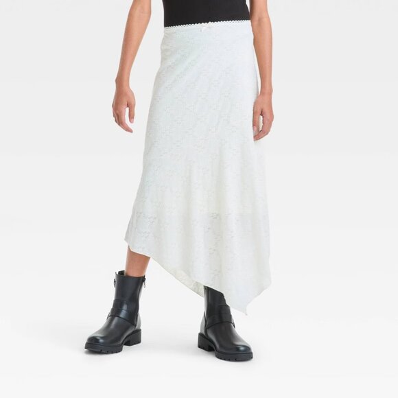 NEW Girls' Assymetrical Midi Skirt - art class™ Off-White XL - Picture 1 of 6